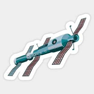 Vintage Soviet  Space Station Retro Sticker